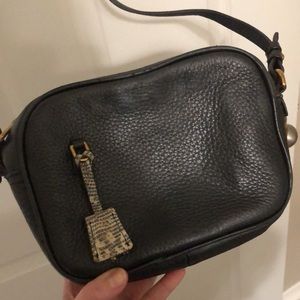 JCrew black leather crossbody bag